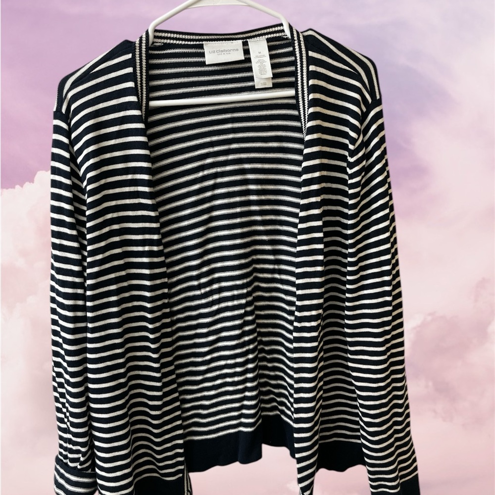 Black and White Striped Women Sweater